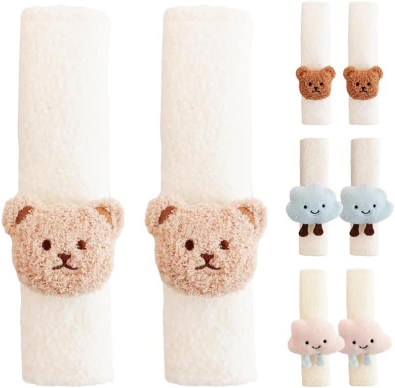 シートベルトカバー 2個セット シートベルトクッション 【かわいい ふわもこくまさん】 車 キッズ 子供 大人