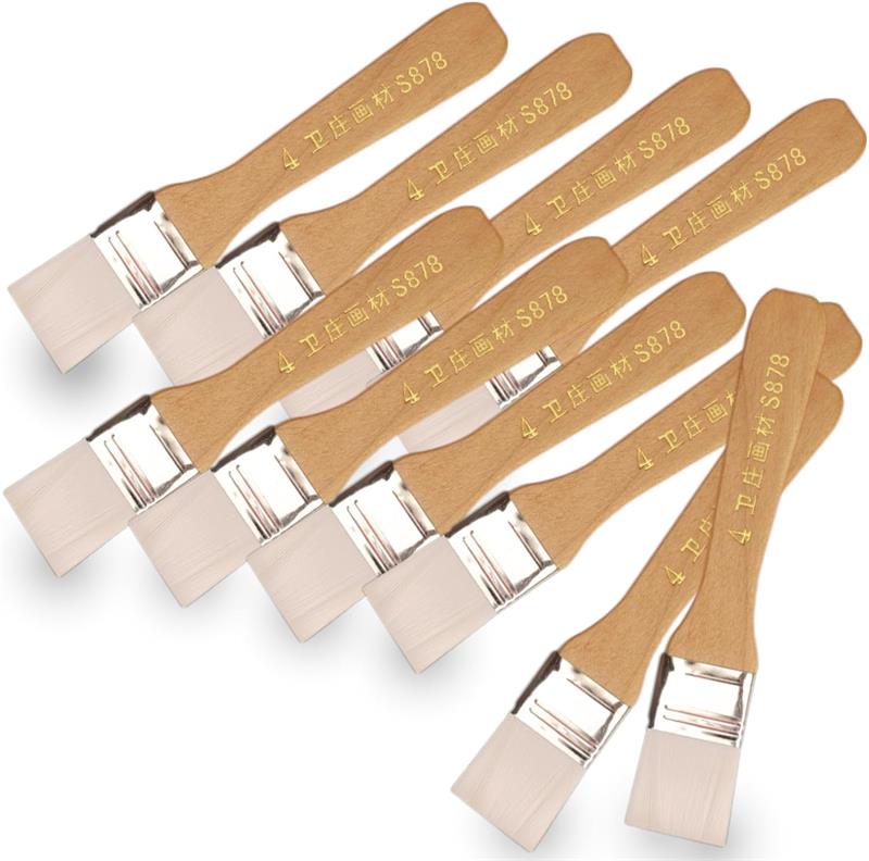 ペイントブラシ 10本セット 刷毛 ハケ 塗装 ペンキ 用 ブラシ 木製ハンドル バーベキュー 焼肉 アウトドア