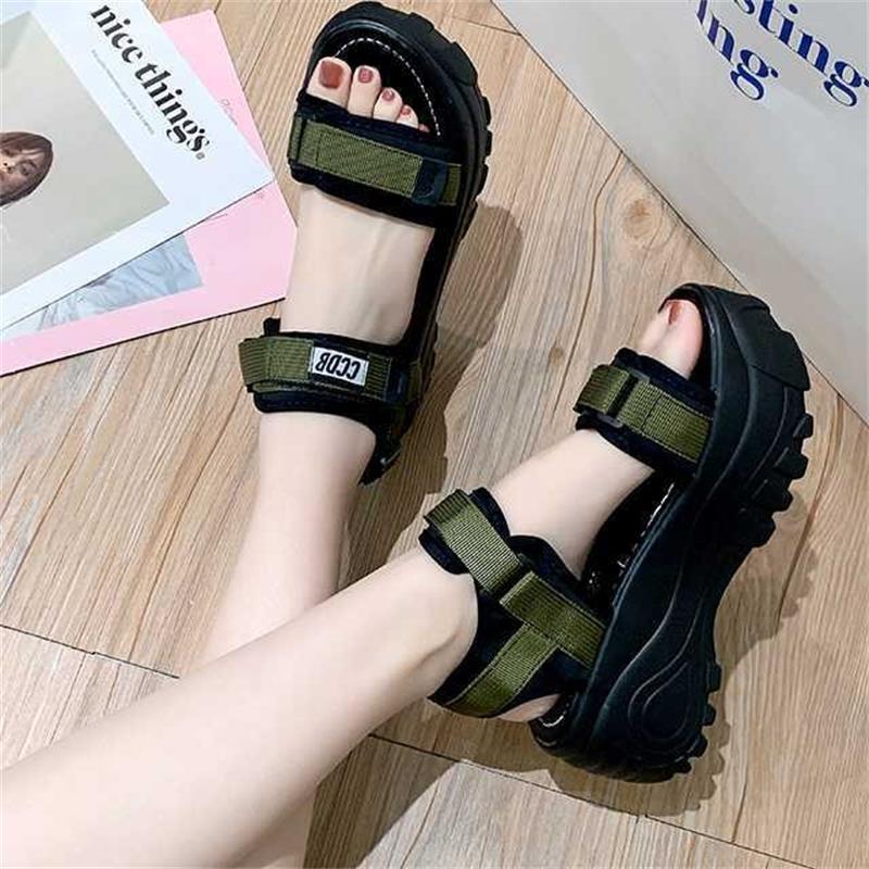 Sports Sandal - スポーツサンダル 厚底 レディース 厚底サンダル 7cm コンフォート サンダル ビーチサンダル 軽量 レディース ビーチサンダル 厚底靴 靴 ベルクロ スニーカー スポーツ サンダル 歩きやすい アウトドア 美脚効果