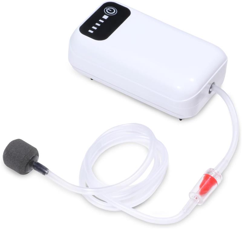 エアーポンプ 充電式 USB 小型軽量 200g 最大38時間稼働 釣り 水槽 エアレーション