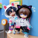 オビツ11 ドール 人形 服 衣装 アニマル スケルトン トップス&ボトムス&アウター&チョーカー 4点セット アウトフィット オビツ 11cm ob11 ねん...