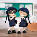 オビツ11 ドール 人形 服 幼稚園 制服 5点セット トップス&ボトムス&ベスト&ハット&バッグ アウトフィット オビツ 11cm ob11 ねんどろいど オ...