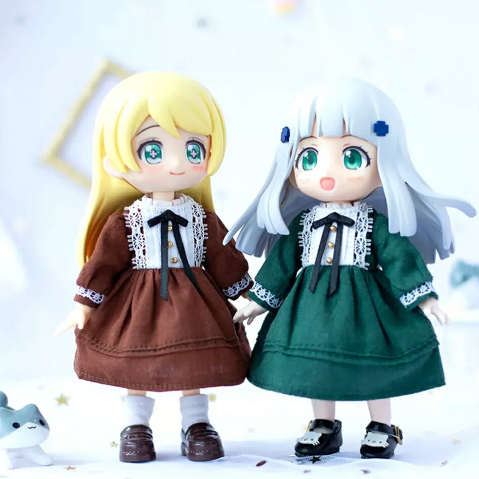 オビツ11 ドール 人形 服 衣装 ワンピース レトロ 無地 レース ドレス アウトフィット オビツ 11cm ob11 ねんどろいど オビツろいど 人形服 人...
