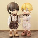 オビツ11 ドール 人形 服 ブリティッシュスタイル 2点セット トップス&サロペット アウトフィット オビツ 11cm ob11 ねんどろいど オビツろいど 人形服 人形用服 衣装