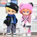 オビツ11 ドール 人形 服 衣装 かわいい こぐま こねこ 真冬のあったか カジュアルコーデ スウェット アウター&トップス&ボトムス&マフラー&ハット 5点...