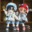オビツ11 ドール 人形 服 スクール 学校 4点セット トップス&ボトムス&ハット&ポシェット アウトフィット オビツ 11cm ob11 ねんどろいど オビ...