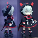 オビツ11 ドール 人形 服 衣装 ダーク 小悪魔 ワンピース&ハット&かぼちゃパンツ&バックリボン 4点セット アウトフィット オビツ 11cm ob11 ね...