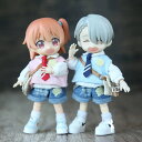 オビツ11 ドール 人形 服 衣装 カジュアル シャツ&ベスト&パンツ&バッグ&ネクタイ 5点セット アウトフィット オビツ 11cm ob11 ねんどろいど ...