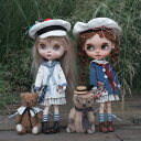 ブライス ネオブライス blythe ネイビー セーラー 秋冬コート 青白 おしゃれ かわいい オビツ24 人形服 衣装 アウトフィット 人形 服 洋服 ドール...