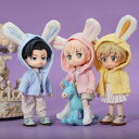 オビツ11 ドール 人形 服 衣装 ウサギの耳フード アウター コート トップス アウトフィット オビツ 11cm ob11 ねんどろいど オビツろいど 人形服...