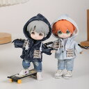 オビツ11 ドール 人形 服 衣装 英字ワッペン付き フード デニムジャケット ジャケット アウター ストリート風 トップス アウトフィット オビツ 11cm ...