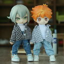 オビツ11 ドール 人形 服 衣装 カジュアル チェック柄 シャツ Yシャツ 長袖 チェック トップス アウトフィット オビツ 11cm ob11 ねんどろいど...