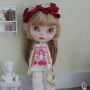 ブライス ネオブライス blythe おしゃれ かわいい ポピーの午後ティー チェックとレースの夏のナチュラルセット オビツ24 人形服 衣装 アウトフィット 人形 服 洋服 ドール カスタム