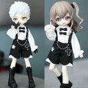 大きめ1/12スケール 阿巳3.0 ドール服 ドール 人形 服 ブラック 警察風 トップス&ボトムス 2点セット アウトフィット ゴーグル 戦術スーツ 北冥 修...