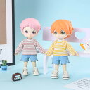 オビツ11 ドール 人形 服 衣装 長袖 シャツ トップス ストライプ柄 Uネック インナーシャツ 重ね着用トップス アウトフィット オビツ 11cm ob11...