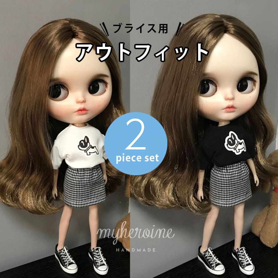 ブライス blythe 子犬Tシャツ&千鳥格