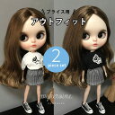 ブライス blythe 子犬Tシャツ 千鳥格子ミニスカート 二点セット 人形 ネオブライス 服 BJD 球体関節人形