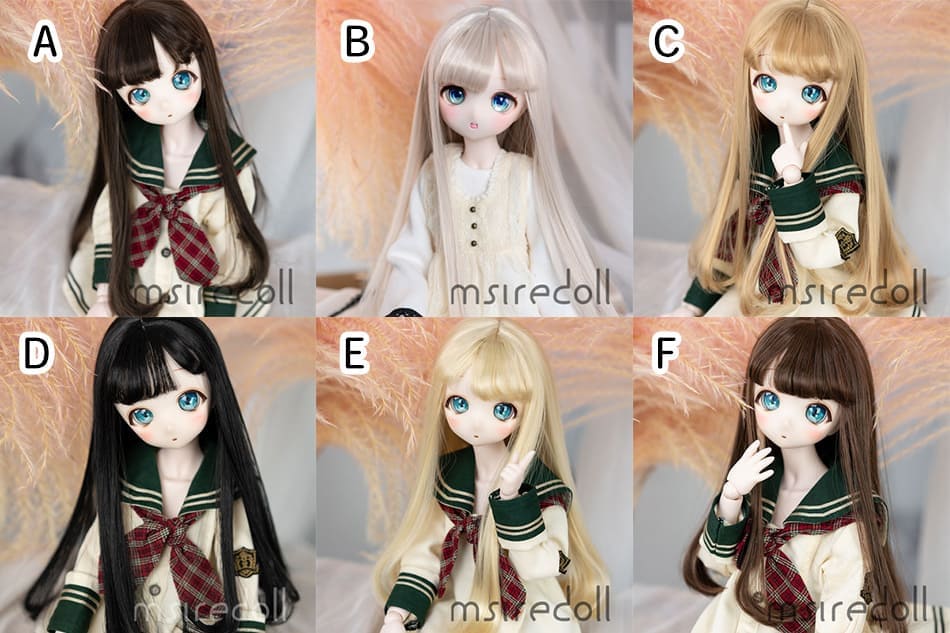全6色 ドール ウィッグ 短髪 ロング 髪 1/3 SD BJD 男の子 女の子 球体関節人形 ウ...