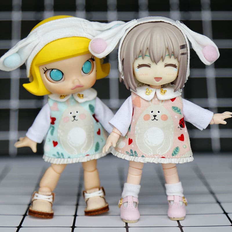 オビツ11 ドール 人形 服 衣装 トップス&ワンピース&カチューシャ&インナー 4点セット アウトフィット オビツ 11cm ob11 ねんどろいど オビツろ...