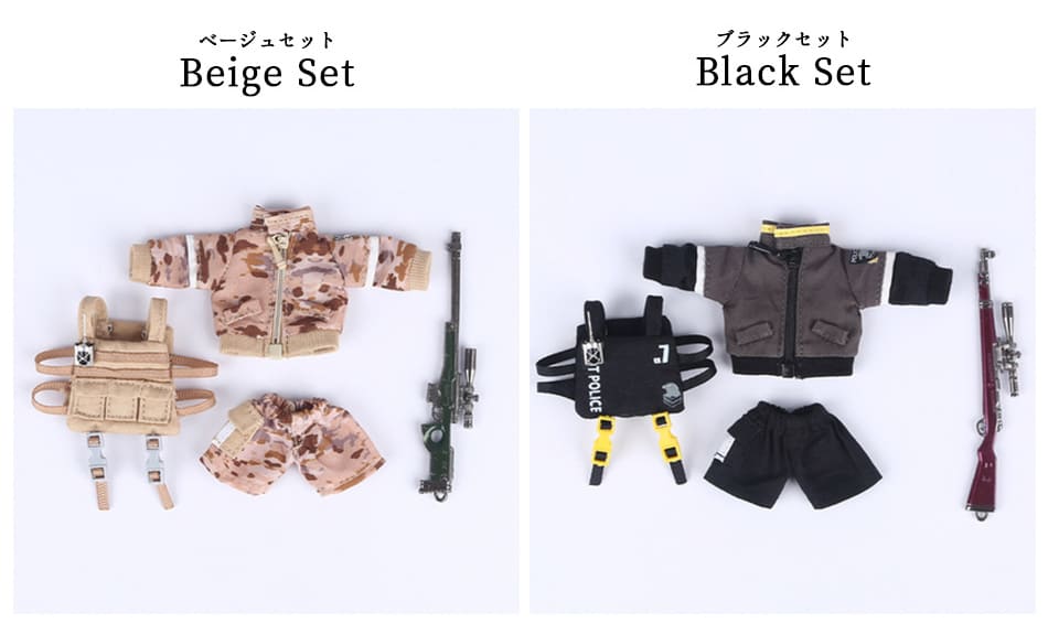 オビツ11 ドール 人形 服 衣装 軍服 防弾チョッキ 4点セット アウトフィット オビツ 11cm ob11 ねんどろいど オビツろいど 人形服 人形用服 2