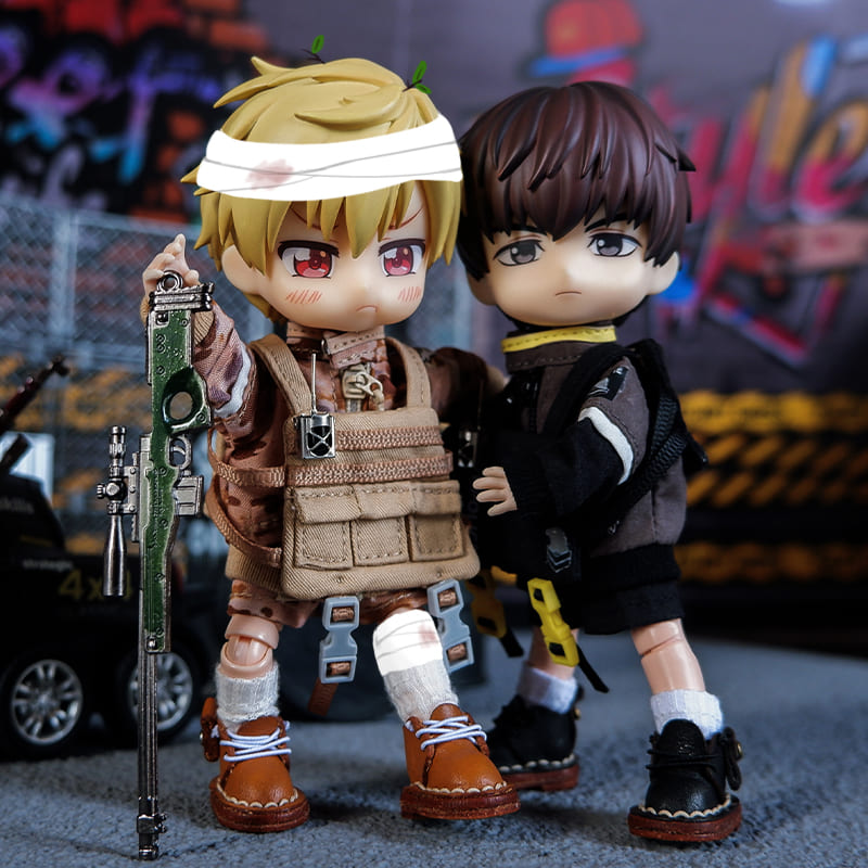 オビツ11 ドール 人形 服 衣装 軍服 防弾チョッキ 4点セット アウトフィット オビツ 11cm ob11 ねんどろいど オビツろいど 人形服 人形用服 3