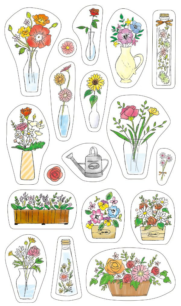 【50%OFFセール】【公式】 デコレーションシール フラワーベース 手帳 バレットジャーナル マイジャーナル 手作り スケジュール カレンダー シール ノート...