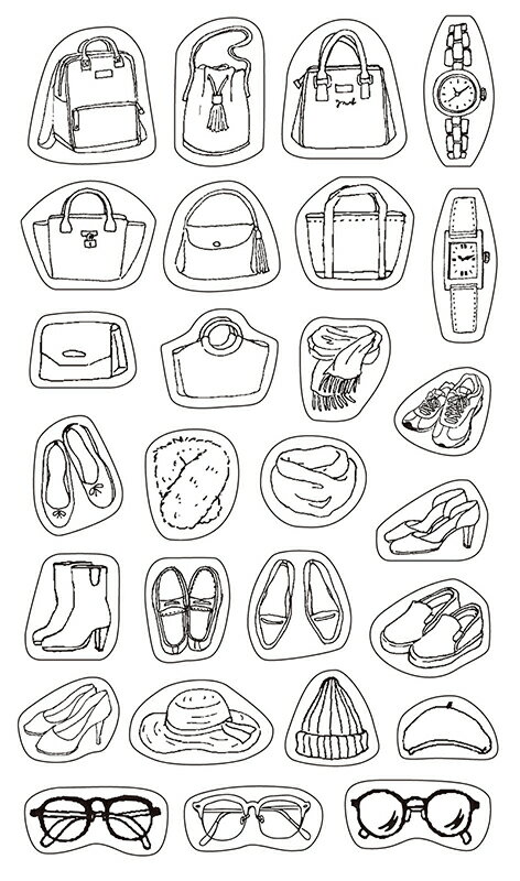 【在庫処分セール50%OFF】【公式】 デコレーションシールコーディネート 記録 コーデ 小物 ファッション 服 手帳 日記帳 シール バレットジャーナル マイ...