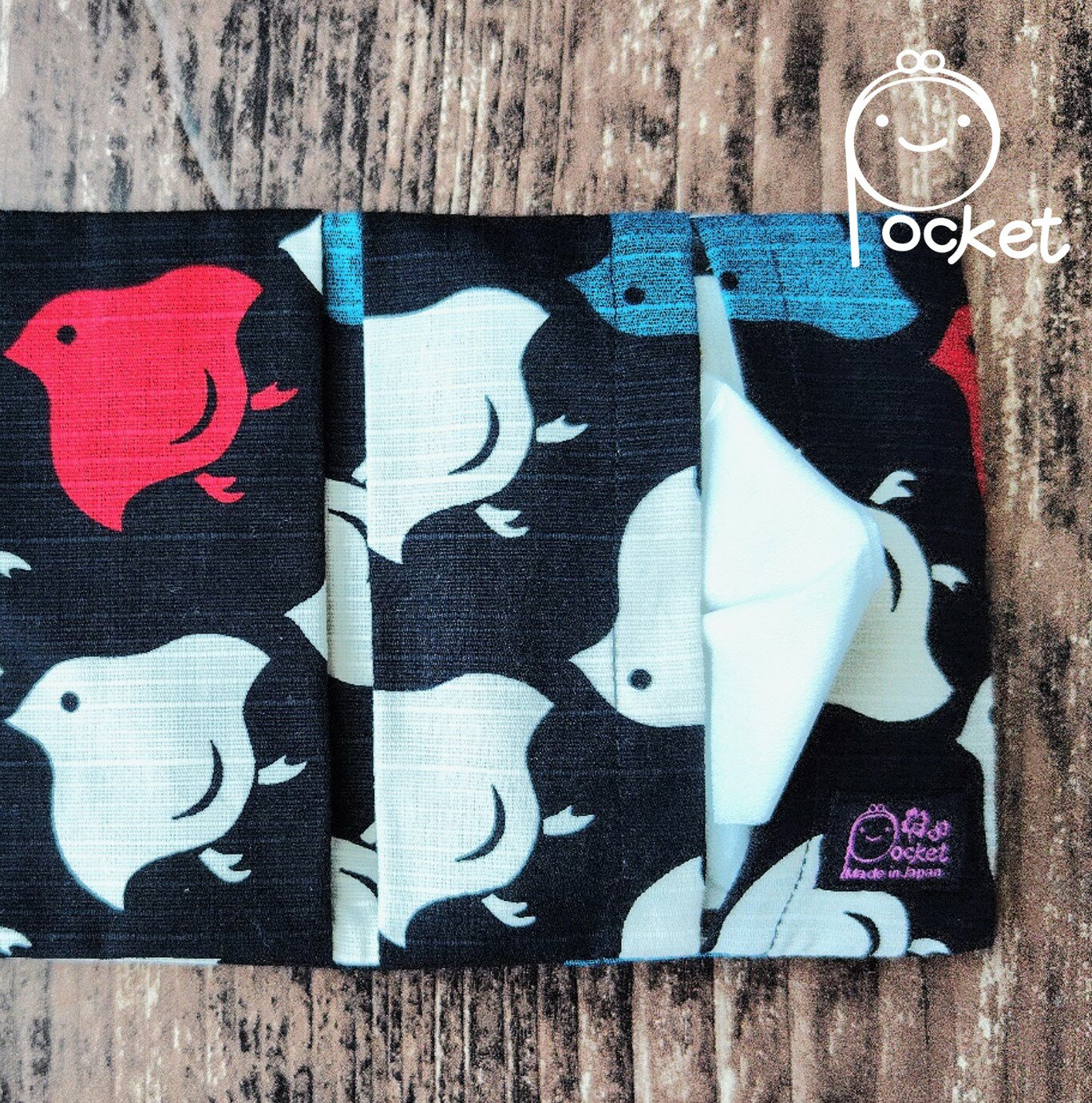 ティッシュポーチ【千鳥　赤青】マスクポーチティッシュポーチ★ギフト/プレゼントお勧め/可愛い小物入れサニタリーポーチ/ポケットティッシュケース