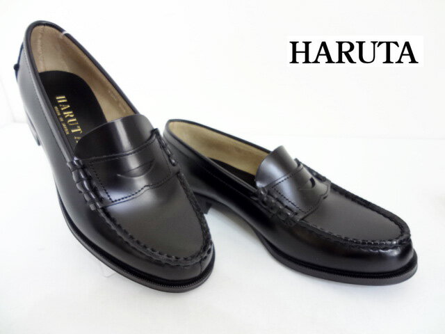 HARUTA(ハルタ)304 BLACK/ブラック ROTA/ローター【学校】【ハルタ】【本革】通学用ローファー/レディース/ハルタローファー