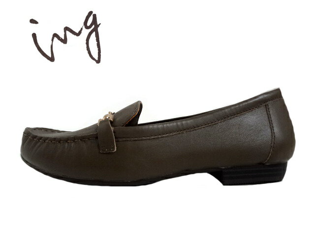 ing(イング)IGKK 42240 DARKOAK/ダークオーク【3E】【サスティナブル】レディースローファー ビット付きモカシューズ 人気ローファー 定番ローファー