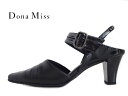 Dona Miss(ドナミス)8961 クロ BLACK ブラック【2020SS】レディースパンプス バックストラップパンプス デザインパンプス スクエアトゥ フォーマル お仕事 リクルート 冠婚葬祭 外反母趾 3E 低反発クッション入り 日本製 静音リフト