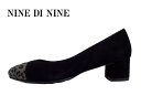 NINE DI NINE(ナインディナイン)3203 BLACK/SUEDE ブラック/スエード【お買い得】【秋冬新作】レディースパンプス ローヒールパンプス レオパード柄 ハラココンビパンプス 低反発ソールクッション 日本製 サイレントリフト