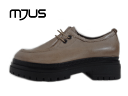 MJUS(ミウス)60107 BEIGE ベージュ【2023AW】【レディース】秋冬新作 イタリア レースアップシューズ デッキシューズ 厚底ソール シープレザ...