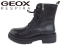 GEOX(ジェオックス)D16HRF00043/ブラック/BLACK【オススメ】【お買い得】【当店特別価格】ブーティ/ショート丈/牛革/レースアップ/サイドファスナー付き/ミドルブーツ/インポートブーツ/レディース/婦人/婦人ブーツ/タンクソール/ワークブーツ