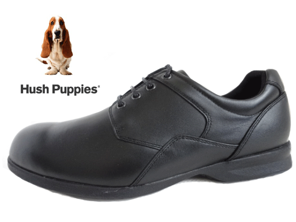 HushPuppies(ハッシュパピー)M7032ブラック/BLACK メンズ ビジネスレースアップ 本革 撥水加工 湿気を放出