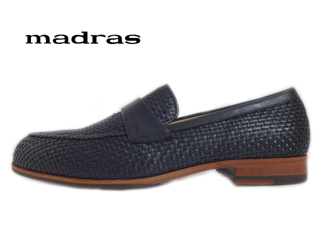 madras(マドラス) EX-II ダークネイビー【メンズビジネス】 スリッポン メッシュ 【25.5cm】革底 2E 日..