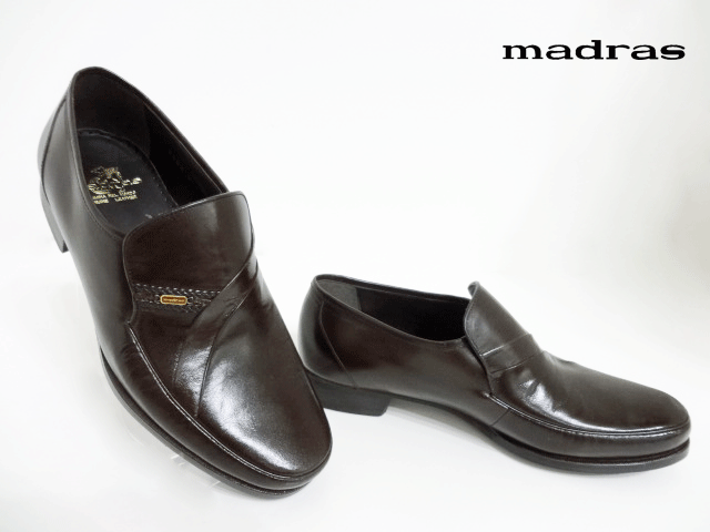 madras(マドラス)3523 DARK BROWN/ダークブラウン【当店スペシャル価格】メンズビジネス/紳士革靴/スリッポン/スクエアトゥ
