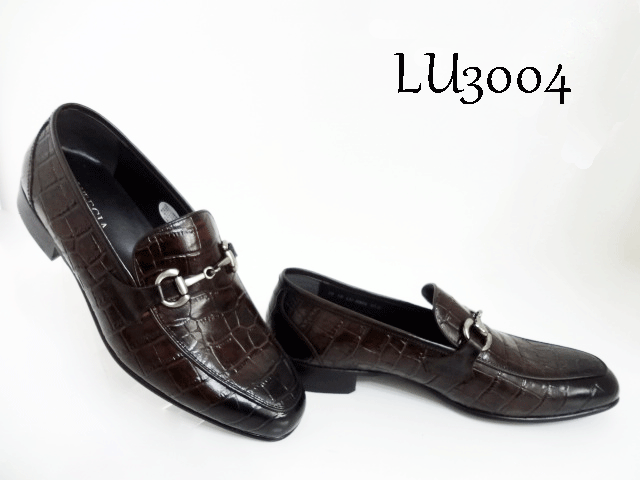 マドラス社製 LUTECIA(マドラスルーテシア)LU3004 DARK BROWN/ダークブラウン【当店スペシャル価格】メンズビジネスシューズ/紳士靴/本革/スリッポン/スクエアトゥ/ビット付きローファー/カメ型押し/ワイズ3E/Made in japan