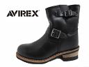 AVIREX(アヴィレックス) AV2225 ブラック/BLACK 【メンズ】 エンジニアブーツ ショート丈 【グットイヤーウェルト製法】 カップインソール 【スチールトゥ】 ワークブーツ 【本革】