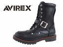 AVIREX(アヴィレックス) AV2100 ブラック/BLACK【メンズ】 ハイカット/バイカー/エンジニアブーツ 【サイドジップ】 本革 【カップインソール...