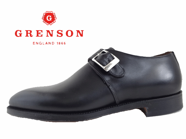 GRENSON(グレンソン) SPALDING 35557/10 ブラック/BLACK 【メンズ】 ビジネス/ドレスシューズ グッドイヤウェルト式製法 【本革】 イングランド製 【モンクストラップ】 紳士靴 ※現品・店頭展示品の為、専用箱に破損あり