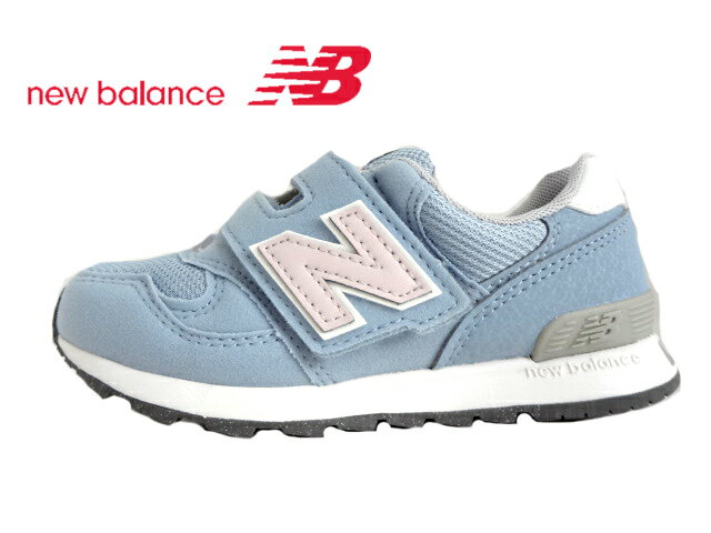 new balance(ニューバランス)PO313JC GRAY グレー(水色/ピンク)【2023SS】【春夏新作】【通学スニーカー】子供靴 キッズスニーカー ジュニアスニーカー ベロクロタイプ マジックテープ エコスニーカー 女の子スニーカー