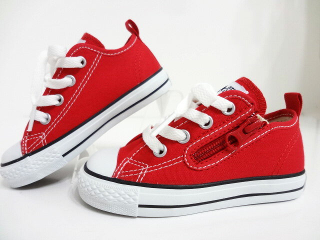 CONVERSE CHILD ALL STAR N Z OX(コンバースチャイルドオールスター)3CK552 RED レッド キッズコンバース ファスナー付 男の子 女の子 ローカットスニーカー 正規販売代理店