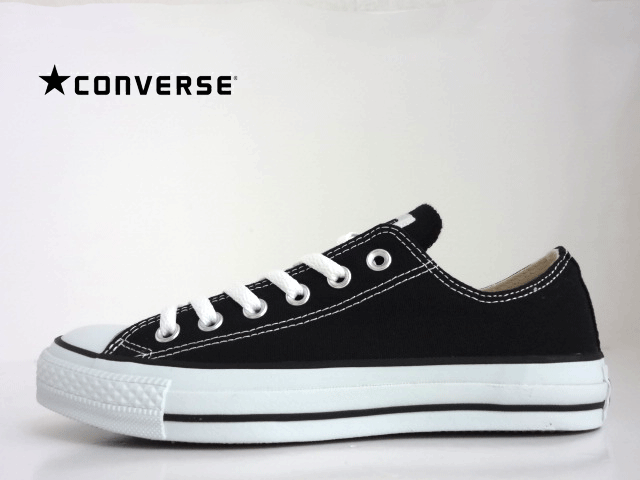 【コンバース】CONVERSE ALL STAR OX BLACK (コンバースオールスターOX)ブラック M9166 コンバースローカット 正規販売代理店 レディースコンバース　メンズコンバース 定番デザイン