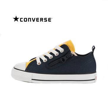 CONVERSE CHILD ALL STAR N PANELS Z OX(コンバース　チィルド オールスター N パネルズ Z OX)3SC397 NAVY ネイビー 【キッズ】2020AW 左右異なる ポイントカラー ジッパー付き クッション性 抗菌カップインソール 正規代理店