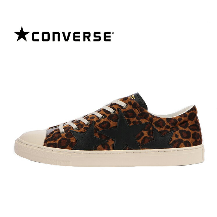 CONVERSE ALL STAR COUPE TRIOSTAR LP OX(コンバース オールスター クップ トリオスター LP OX)レオパード/ブラック【お買い得】【ハラコ素材】【お洒落】ユニセックスモデル コンバースクップ レディース メンズ レオパード柄スニーカー ハラコ調スニーカー 星型デザイン