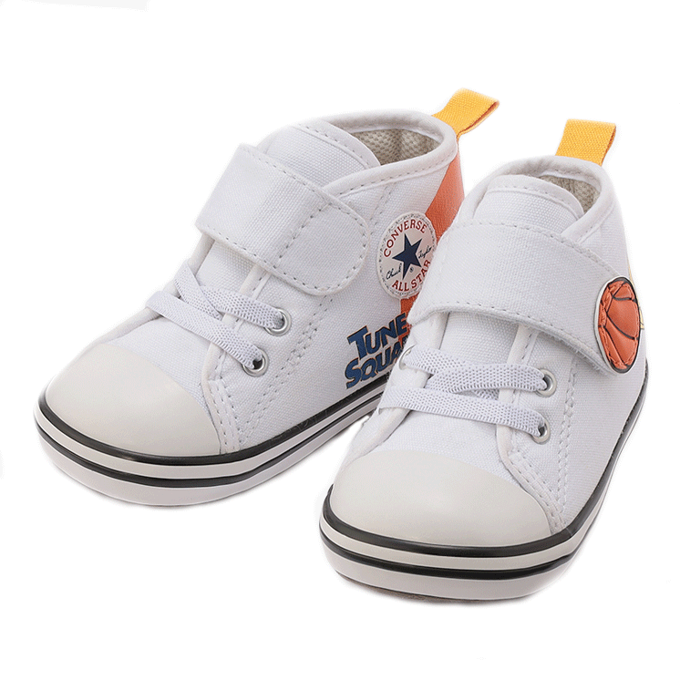 CONVERSE BABY ALL STAR N SPACE JAM MT V-1(コンバース ベビーオールスターNスペース・ジャム MT V-1)7SC688 WHITE ホワイト【ベビー】【2021AW】【コラボ商品】ビックタブ クッション性 映画スペース・プレイヤーズ バックスバニー トゥイーティー