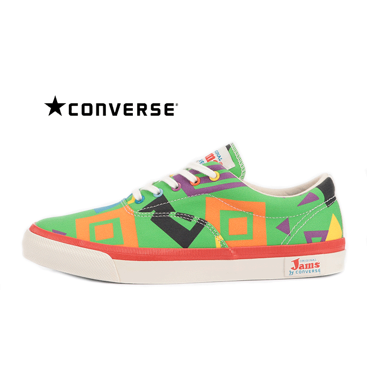 CONVERSE SKIDGRIP US Jams(コンバース スキッドグリップ US Jams）1SC872 GREEN グリーン 2022春夏新作スニーカー LONG VACATION コラボレーションモデル ORIGINAL Jams コラボ カラフル 鮮やか アーカイブデザイン スペアシューレース 正規代理店