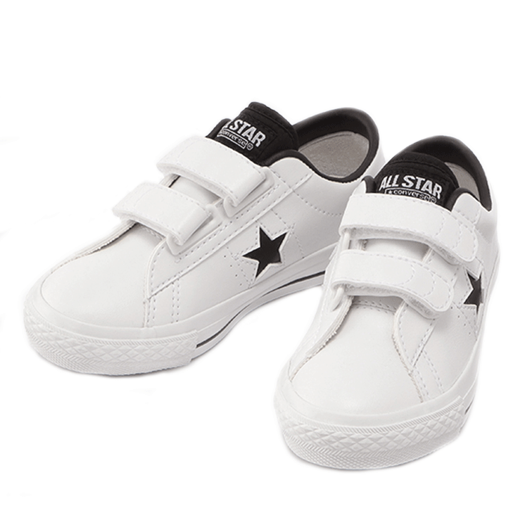 CONVERSE KID‘S ONE STAR V-2 OX(コンバース キッズ ワンスターV-2 OX）3SC996 WHITE/BLACK ホワイト/ブラック【キッズ】【スニーカー】2022新作 プレゼント ワンスター シンセッティングレザー 屈曲性 フィット性 クッション性 正規代理店