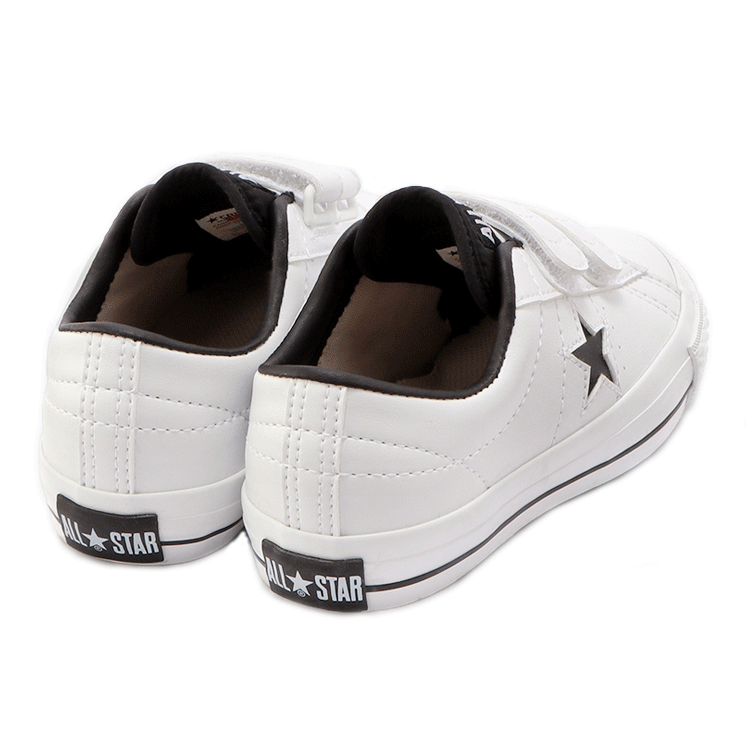 CONVERSE KID‘S ONE STAR V-2 OX(コンバース キッズ ワンスターV-2 OX）3SC996 WHITE/BLACK ホワイト/ブラック【キッズ】【スニーカー】2022新作 プレゼント ワンスター シンセッティングレザー 屈曲性 フィット性 クッション性 正規代理店